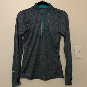 Blue Nike Running Dri-Fit half zip pullover.